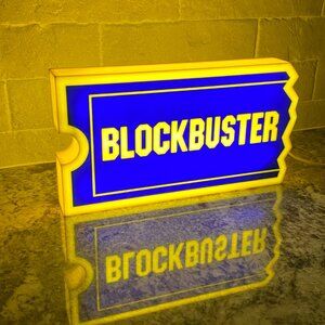 Light Up Blockbuster Video Decoration 3d Printed Sign Extra Large XL 9” Wide
